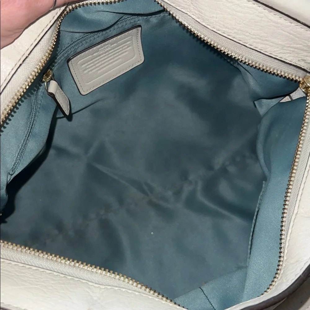 Coach Off White Leather Madison Leather Carrie Handbag